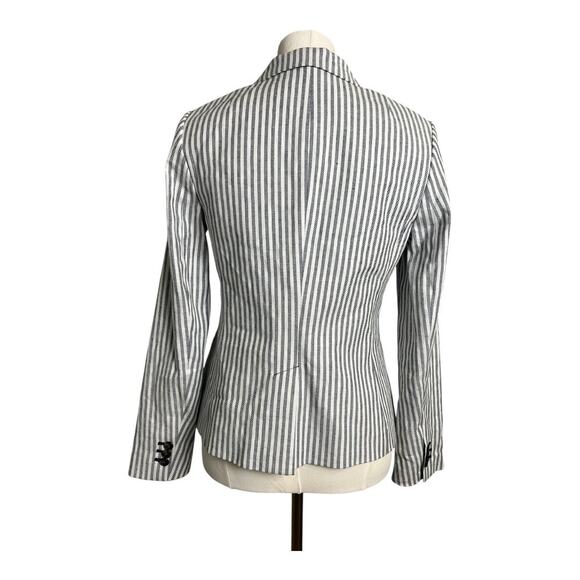 NWT Banana Republic Blazer Linen Cotton Blend Womens Jacket Pinstripe 4 Preppy - Picture 8 of 9